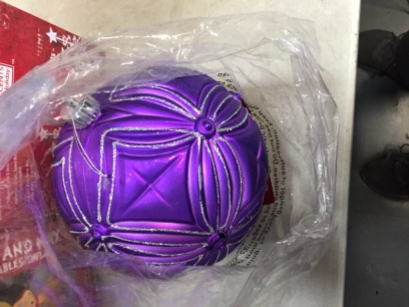 Photo 2 of *NOT EXACT stock picture, use for reference* 
8"  Purple Christmas Ball Ornament