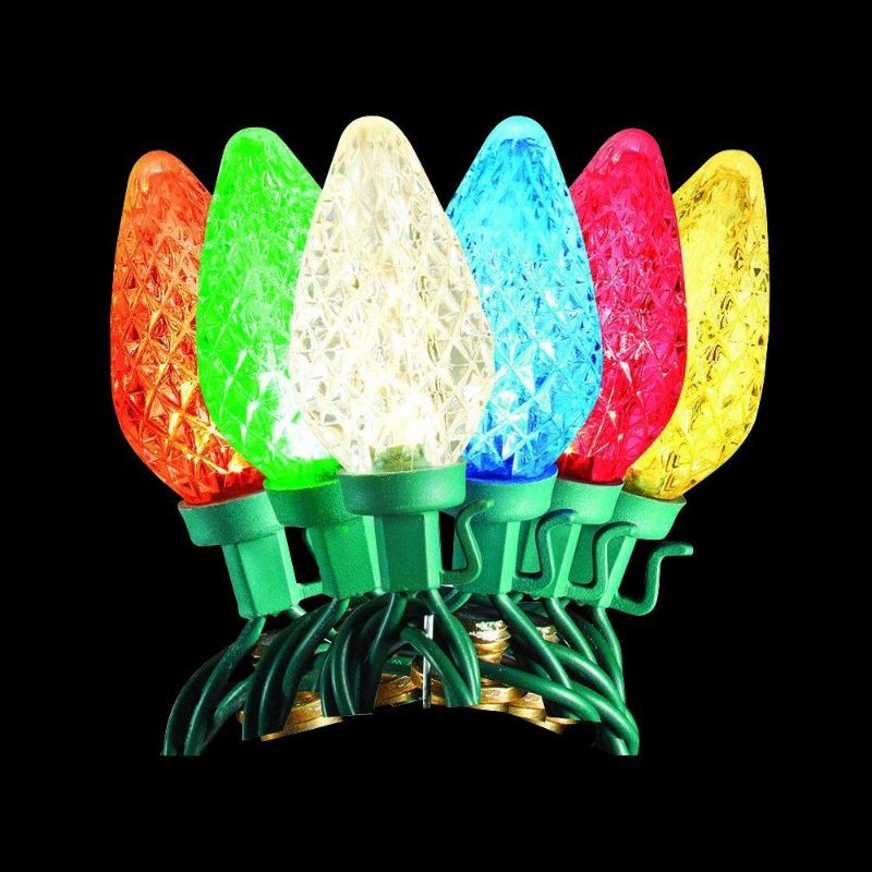 Photo 1 of Home Accents Holiday 50-Light LED C9 2-Function Warm White to Multicolor Light Set
