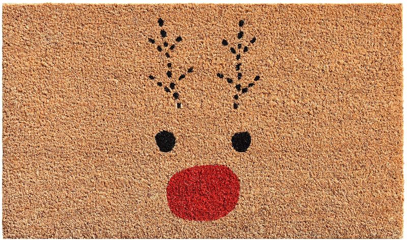 Photo 1 of *SEE last picture for damage*
Calloway Mills 105012436 Rudolph Doormat, 24" x 36", Red/Black
