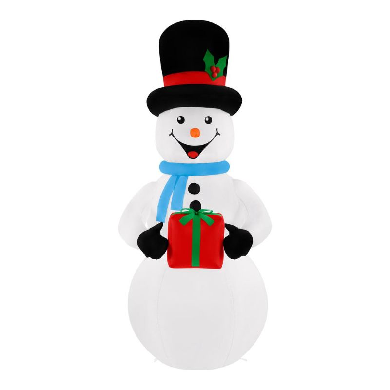 Photo 1 of Home Accents Holiday 6.5 Ft Pre-Lit LED Airblown Snowman Christmas Inflatable
