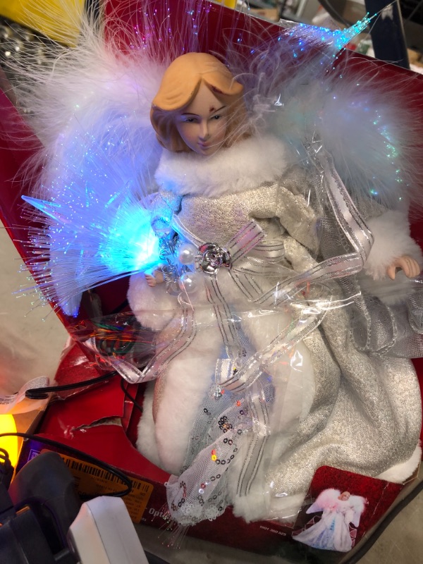 Photo 2 of Home Accents Holiday 12 in. LED Angel Silver Tree Topper
