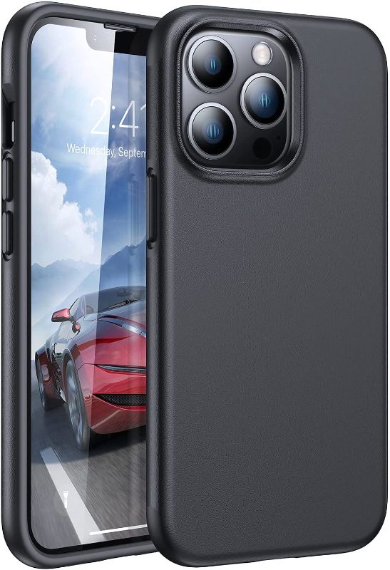 Photo 1 of 
Humixx Designed for iPhone 13 Pro Case [Military Grade Drop Tested][Skily Touch & Slim Fit] Durable Shockproof PU Back Slim Cover with Soft Edges, Protective Case for iPhone 13 Pro, 6.1 inch, Black*SET OF 2**
