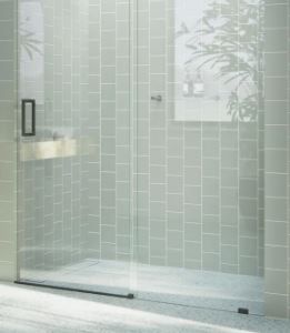 Photo 1 of **BOX 4 OF 4 ONLY 1 BOX**HARDWARE ONLY***Sliding Frameless Shower Door with Square Hardware in Matte Black