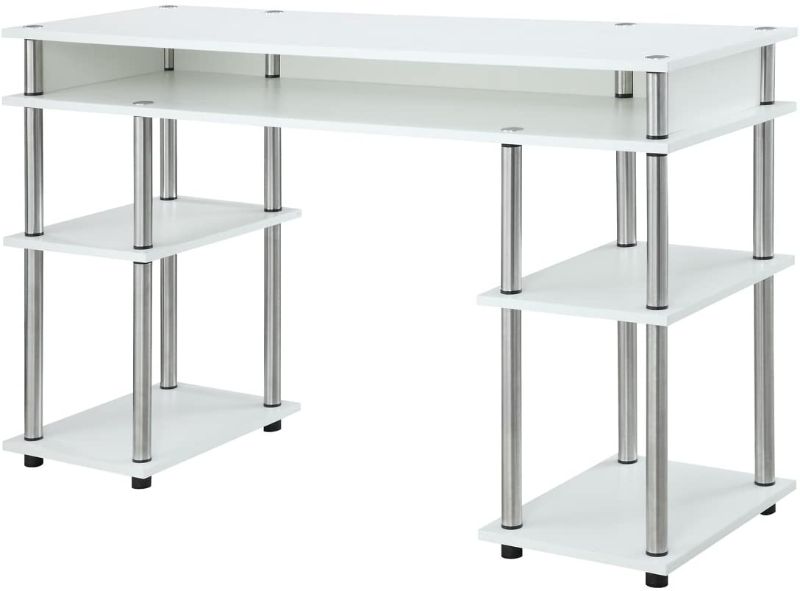 Photo 1 of *SEE last pictures for damage*
Convenience Concepts Designs2Go Tools Student Desk, (L) 47.25 in. x (W) 15.75 in. x (H) 30 in, White
