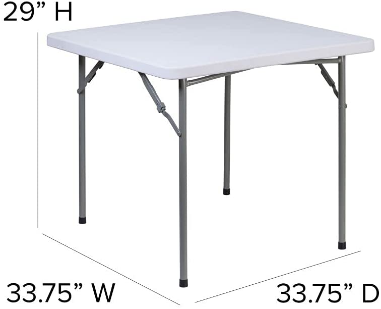 Photo 1 of *SEE last picture for damage*
Flash Furniture 2.81-Foot Square Granite White Plastic Folding Table
