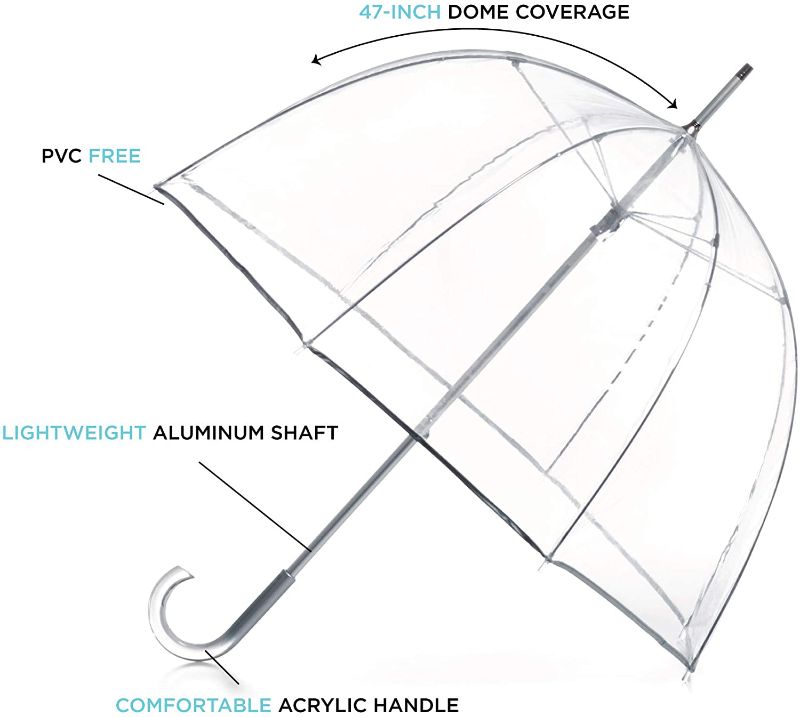 Photo 1 of *USED*
*SEE last picture for damage*
Totes Classic Clear Dome Bubble Umbrella