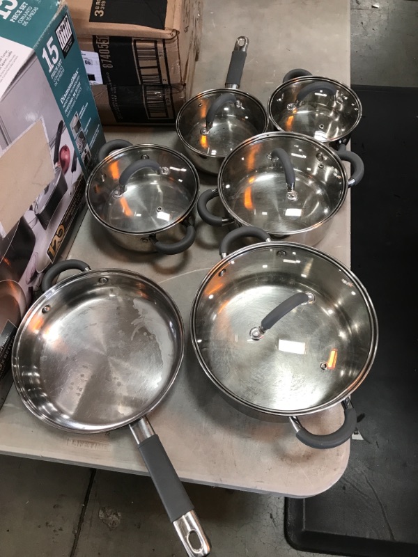 Photo 2 of *USED*
*MISSING 1 lid*
Cook N Home 2410 Stainless Steel 12-Piece Cookware Set, Silver
