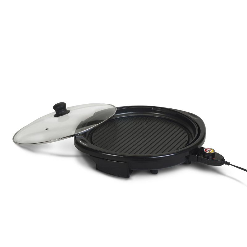 Photo 1 of *SEE last picture for damage*
*MISSING handle for lid*
Elite Gourmet 14" Electric Indoor Grill, Black