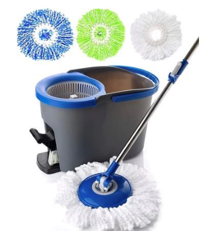 Photo 1 of *USED*
Simpli-Magic Gray and Blue Spin Mop with Foot Pedal with 3 Mop Heads 8 L
