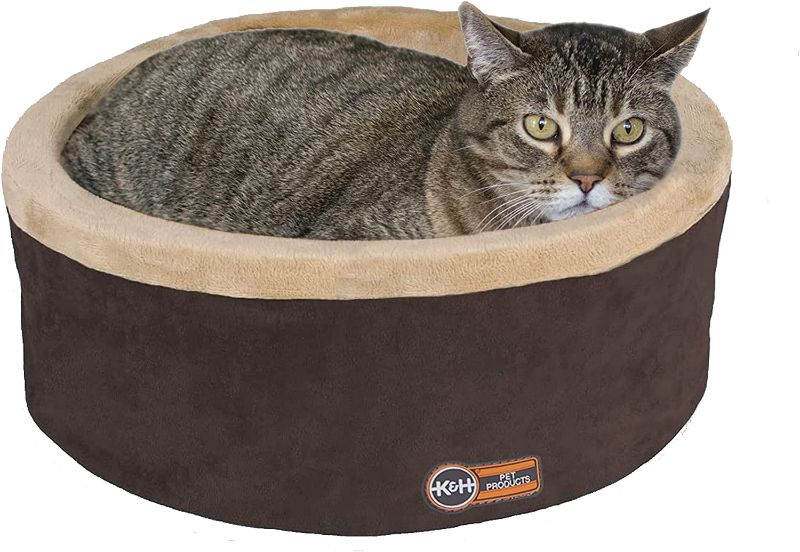 Photo 1 of *USED*
K&H Pet Products Heated Thermo-Kitty Heated Cat Bed Mocha/Tan - Large (20 in)
