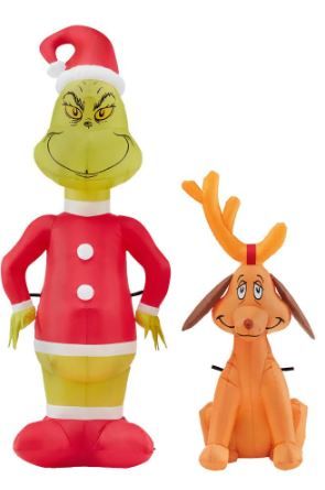 Photo 1 of 4.5 ft. Airblown-Grinch and Max Value Pack-Dr. Seuss Christmas Inflatable
