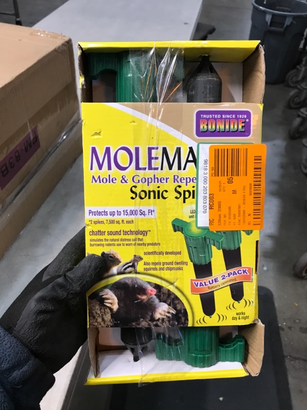 Photo 2 of *1 seems USED*
MOLEMAX Sonic Mole Spike Electronic Repellent 2-Pack
