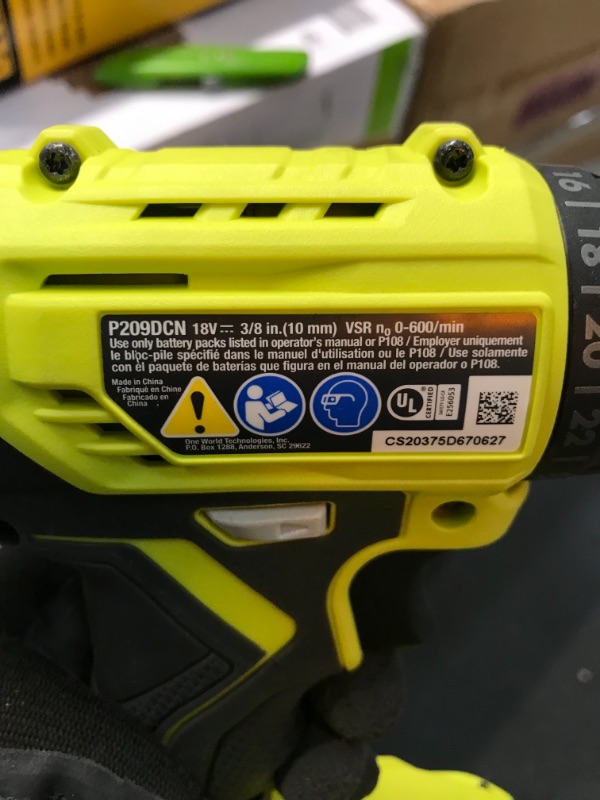 Photo 3 of *USED*
*MISSING battery*
RYOBI ONE+ 18V Cordless 3/8 in. Drill/Driver Kit with 1.5 Ah Battery and Charger