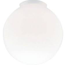 Photo 1 of 8 in. Handblown Gloss White Globe with 4 in. Fitter 2-PACK
