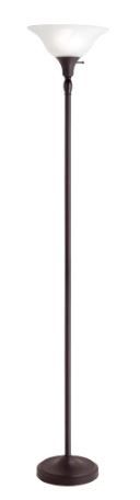 Photo 1 of *MISSING glass shade*
Hampton Bay 72 in. Bronze Torchiere Floor Lamp with Alabaster Glass Shade