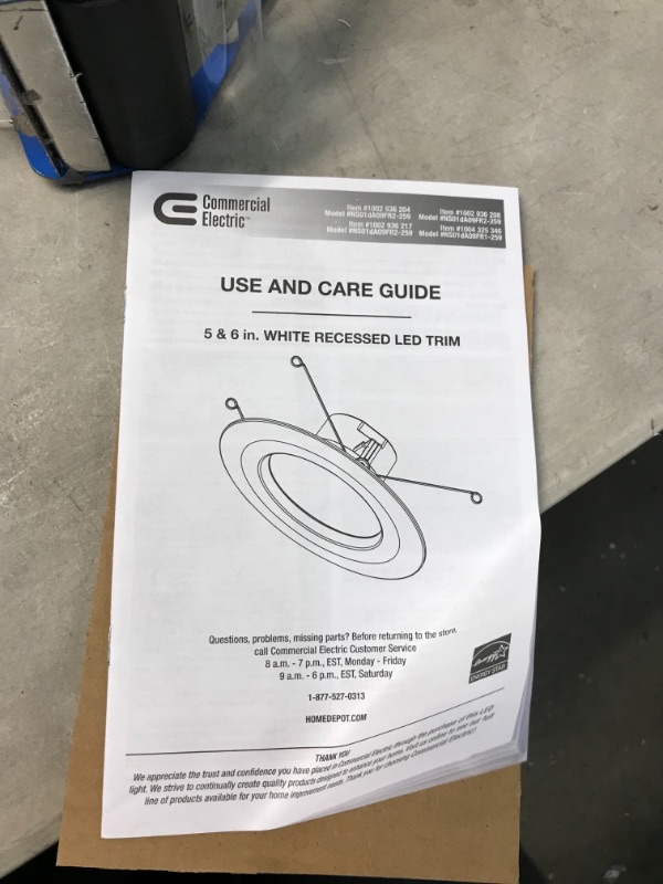 Photo 5 of *MISSING 1 light and base piece (SEE last picture)* 
Commercial Electric 5/6 in. Matte White Integrated LED Recessed Trim 5-Ways (4-Pack)