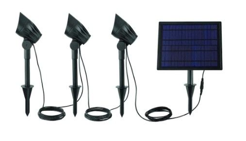 Photo 1 of *USED*
Hampton Bay Solar Black LED 75-150 Lumen High-Low 3-Head Metal Spotlight