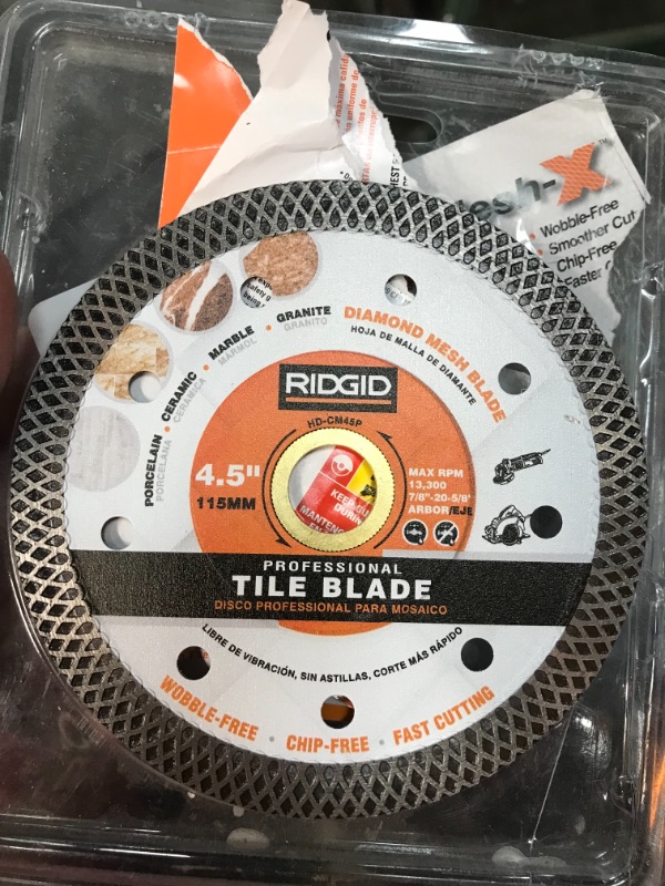 Photo 2 of RIDGID 4.5 in. Continuous Rim Blade with Mesh Rim