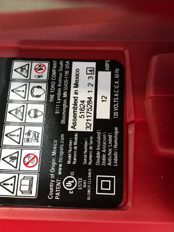 Photo 1 of **TESTED**
Toro PowerJet F700 140 MPH 725 CFM 12 Amp Electric Handheld Leaf Blower