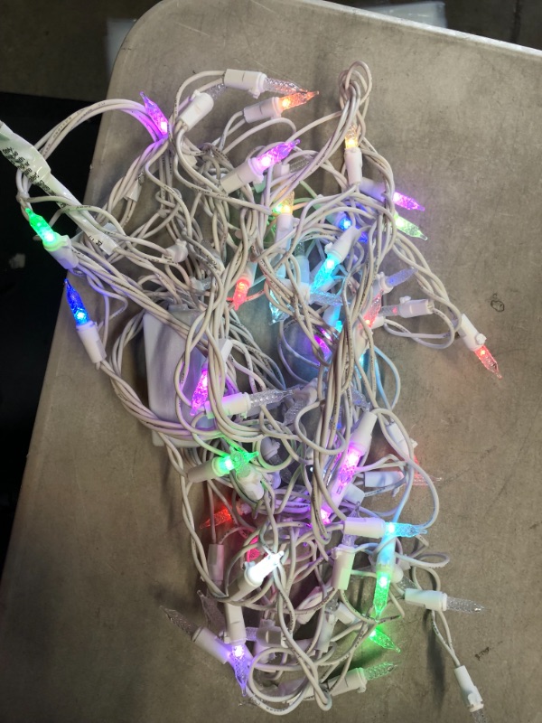 Photo 2 of 23.43 in. H x 84 in. W. 70-Light Multi Color Christmas LuxeSparkle Icicle Light String
