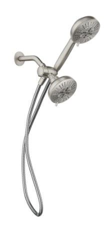 Photo 1 of *USED*
MOEN HydroEnergetix 8-Spray Patterns with 1.75 GPM 4.75 in. Wall Mount Dual Shower Heads in Spot Resist Brushed Nickel