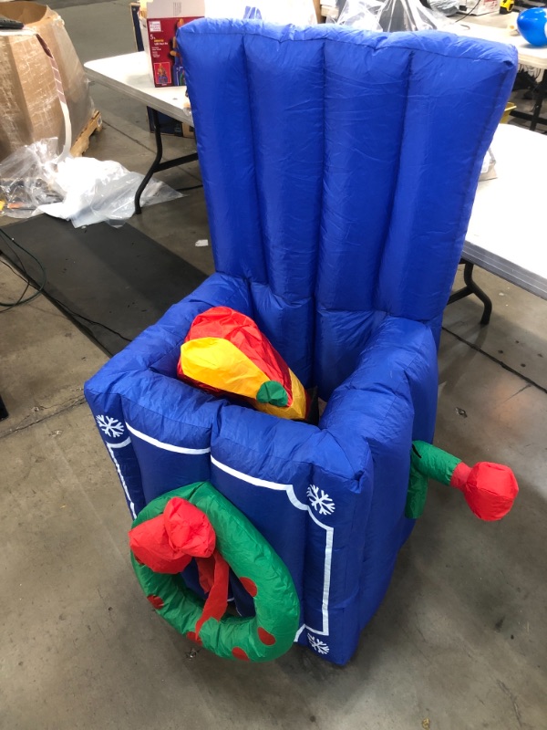 Photo 1 of *USED*
*puppy DOESN'T inflate* 
Home Accents Holiday 5 ft Pre-Lit LED Animated Airblown Pop Up Toy Soldier Dog Christmas Inflatable