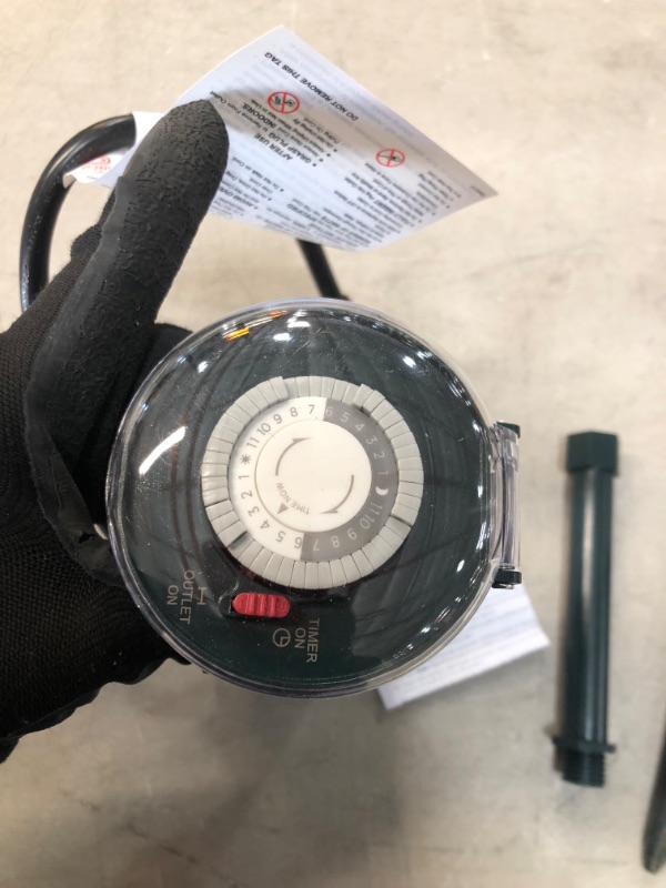 Photo 1 of *NOT EXACT stock picture, use for reference* 
Power Gear Outdoor Yard Stake Mechanical Timer with 6-Grounded Outlets in Green