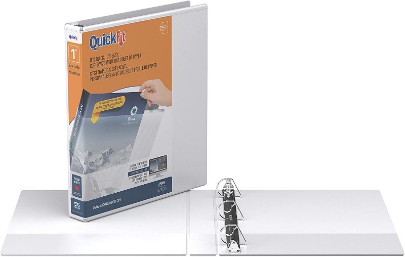 Photo 1 of QuickFit View Binder, 1 Inch, Angle D Ring, White, 12 Pack (87010-06)
