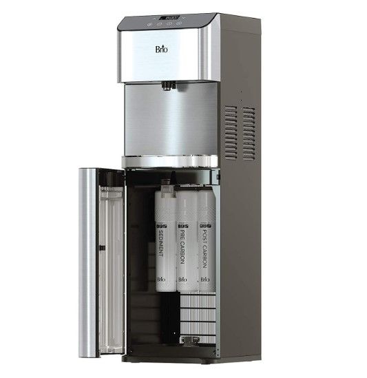 Photo 1 of Brio Moderna UV Self Cleaning Bottleless Water Cooler Dispenser with Filtration – Adjustable Temperature – Digital Clock – LED Nightlight – Tri Temp Hot, Cold, and Room
