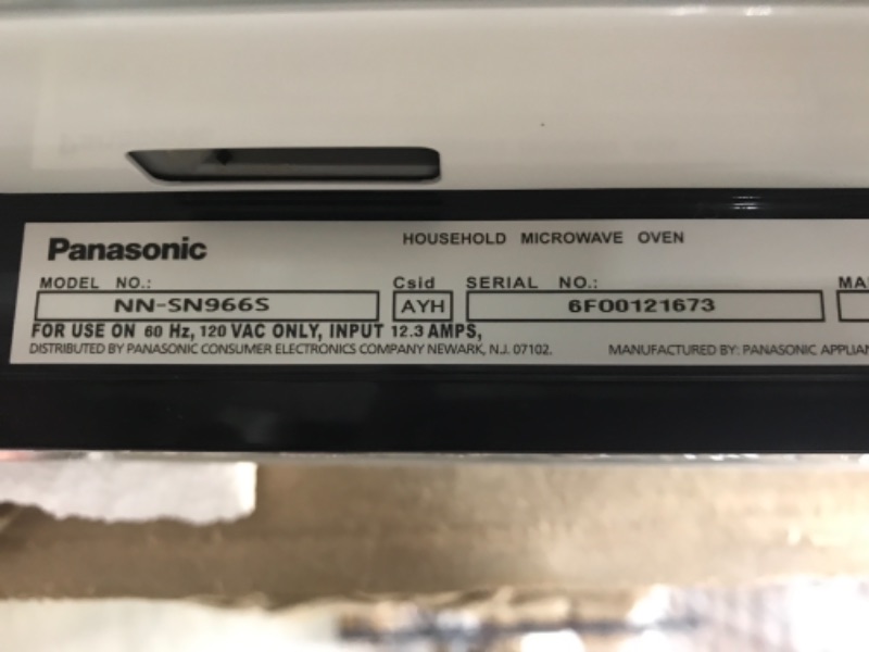 Photo 4 of Panasonic Microwave Oven NN-SN966S Stainless Steel Countertop/Built-In with Inverter Technology and Genius Sensor, 2.2 Cubic Foot, 1250W
