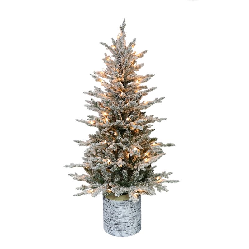 Photo 1 of ***PARTS ONLY*** Puleo International 4.5 Ft. Pre-Lit Potted Flocked Arctic Fir Artificial Christmas Tree with 70 UL-Listed Clear Lights
