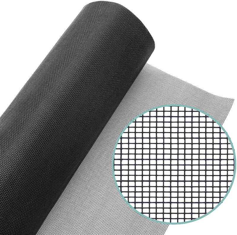 Photo 1 of Lazy Dog Warehouse Window Screen Mesh Roll 48in x 100ft – Fiberglass Screen Replacement Mesh for DIY Projects - Black Mesh
