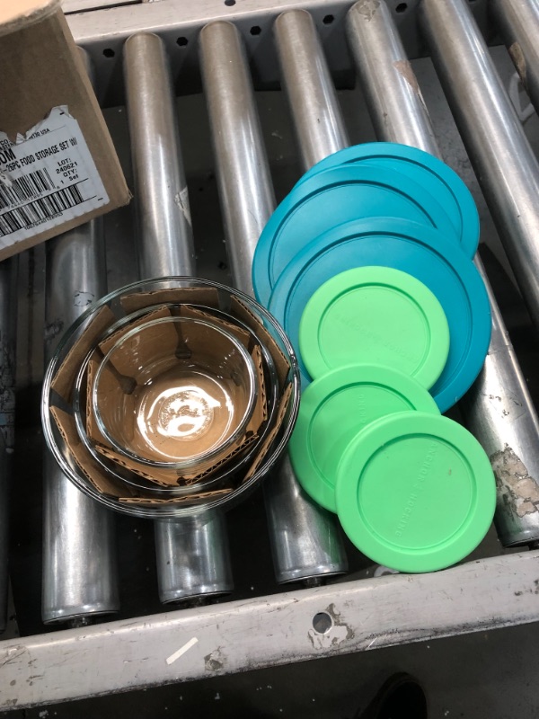Photo 1 of Anchor Hocking SnugFit 26 Piece Round Glass Food Storage Set W/ Mixed Blue Lids Glass in Blue/Green | Wayfair 12895ECOM
