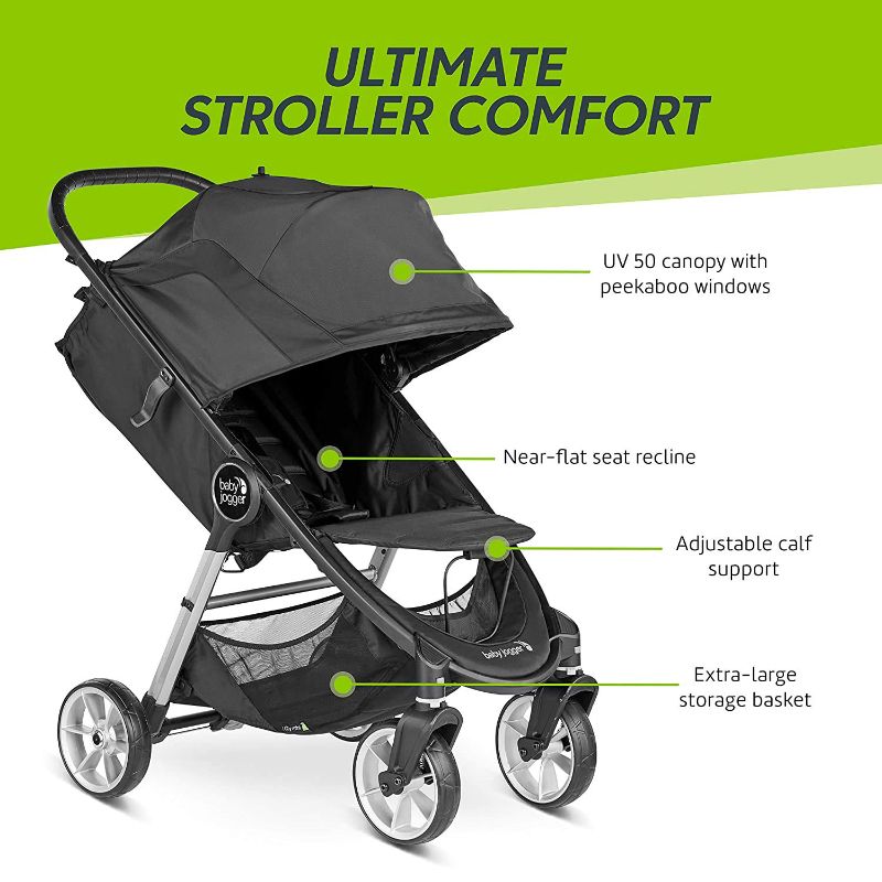 Photo 1 of Baby Jogger City Tour LUX Stroller | Compact Travel Stroller | Lightweight Baby Stroller with Backpack-Style Carry Bag, Perfect for Travel, Granite
