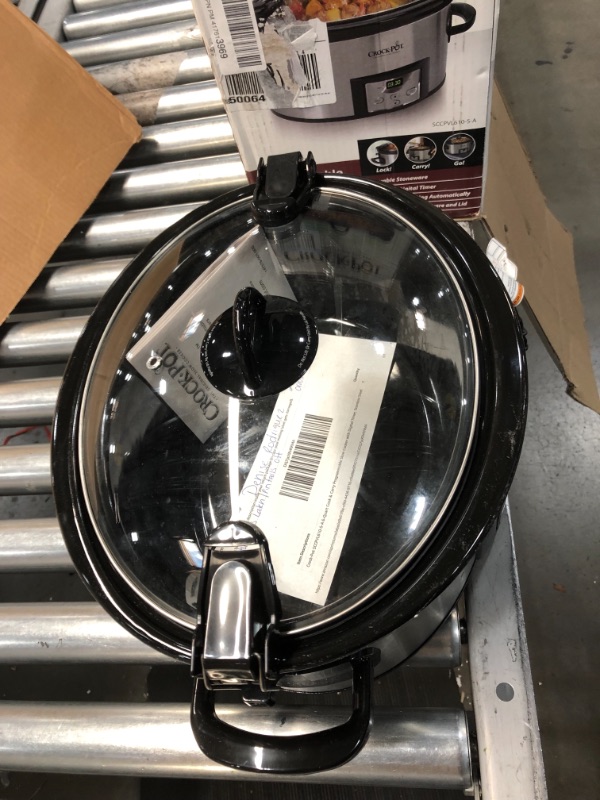 Photo 1 of Crock-Pot 6 Quart Programmable Cook & Carry Slow Cooker with Digital Timer, Stainless Steel
