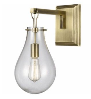 Photo 1 of ELK Home D4245 Brass Tear Modern Antique Brass / Clear Sconce Lighting
