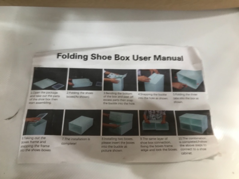 Photo 1 of 20 Packs White Shoe Storage Boxes, Shoe Organizer Storage Containers, Clear Plastic Stackable Shoe Boxes for Boots, Sneaker Need to be Assembled
