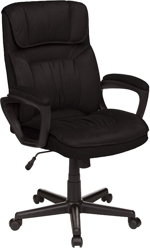 Photo 1 of PARTS ONLY*
Amazon Basics Classic Office Desk Computer Chair - Adjustable, Swiveling, Ultra-Soft Microfiber - Black, Lumbar Support
