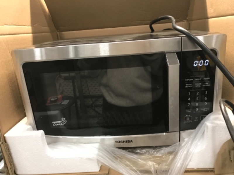 Photo 5 of Toshiba ML-EM34P(SS) Smart Countertop Microwave Oven Works with Alexa, Humidity Sensor and Sound On/Off Function, 1100W, 1.3 Cu Ft, Stainless Steel
