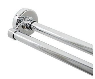 Photo 1 of Zenna Home 44 to 72 Aluminum Double Tension Shower Curtain Rod - Chrome