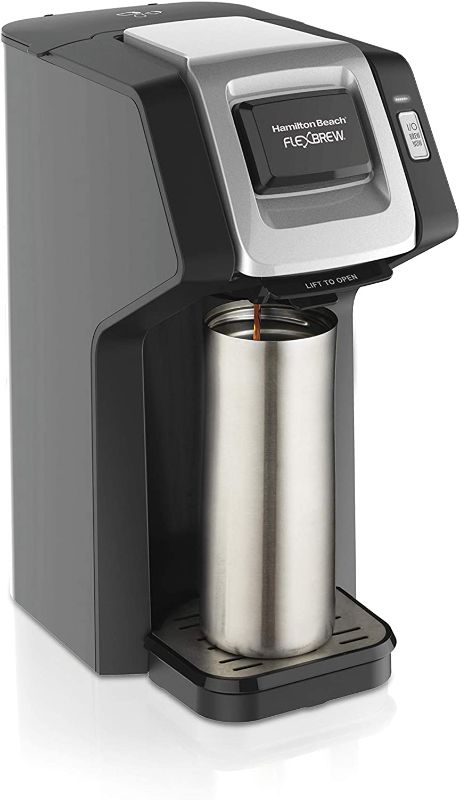 Photo 1 of Hamilton Beach 49974 FlexBrew Single-Serve Coffee Maker Compatible with Pod Packs and Grounds, Black
