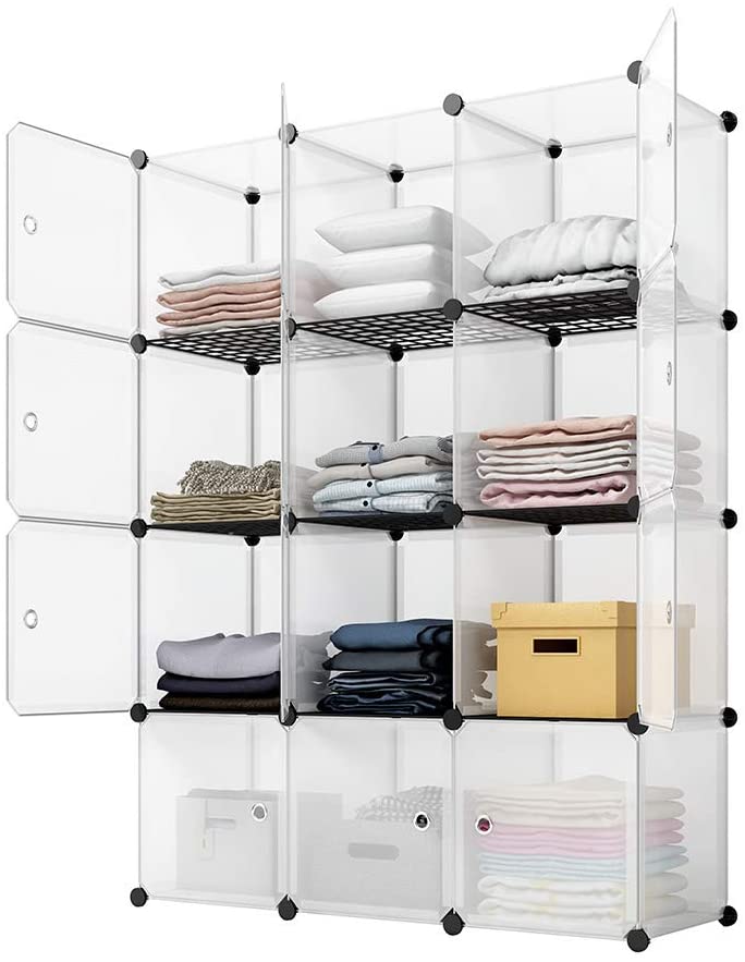 Photo 1 of KOUSI Portable Storage Cubes-16 x18 Cube More Stable (add Metal Panel) Cube Shelves with Doors, Modular Bookshelf Units?Clothes Storage Shelves?Room Organizer for Cubby Cube
