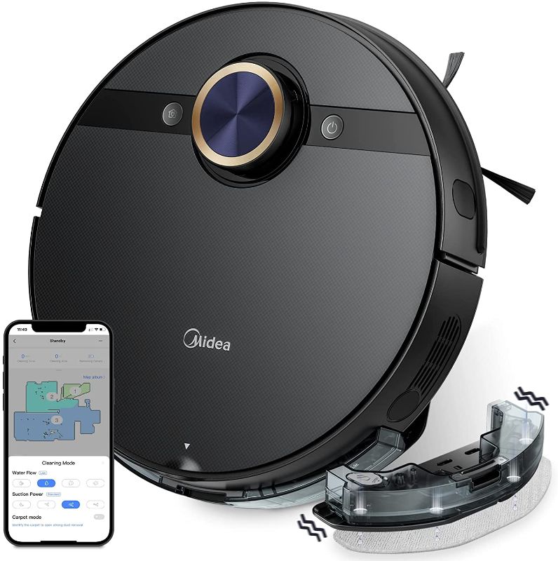 Photo 1 of Midea M7 Robot Vacuum, Lidar Navigation 4000Pa Strong Suction 3 in 1 Robot Vacuum and Mop , WiFi Connected Multi-Level Mapping Robotic vacuums, Works with Alexa, Google Home
