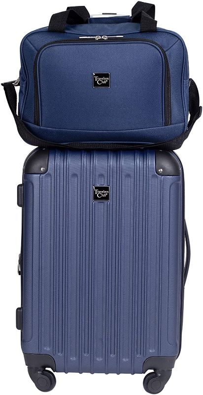 Photo 1 of Travelers Club Midtown Hardside 3-Piece Luggage Travel Set, Navy Blue
