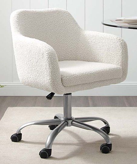 Photo 1 of Home Decor Products Linon Brooklyn Sherpa Office Chair, Ivory
