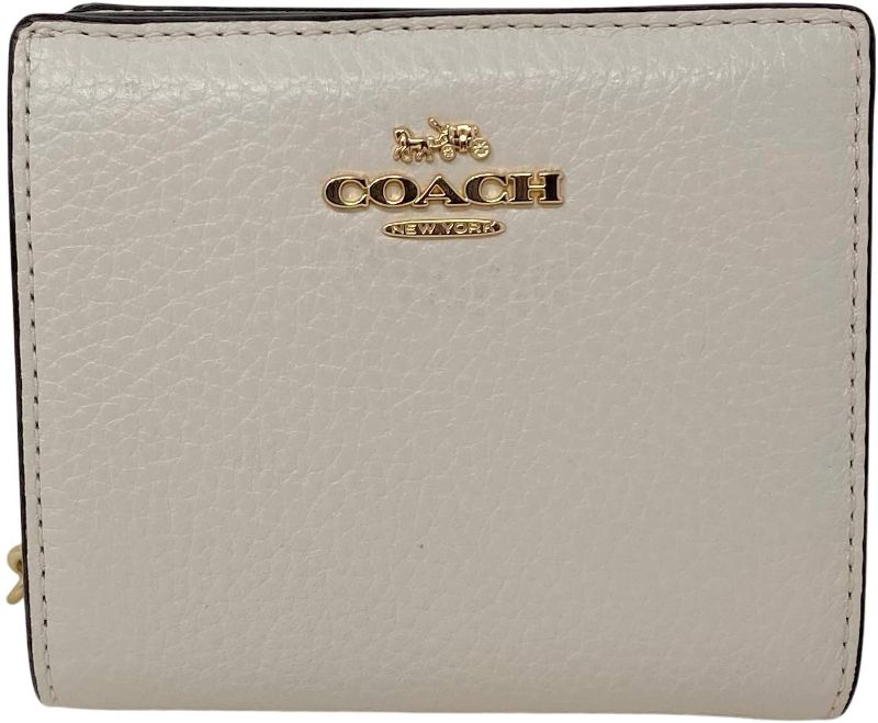 Photo 1 of Coach Pebble Leather Snap Wallet Chalk Style No. C2862
