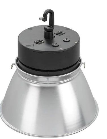 Photo 1 of 13.4 in. Round 400W Equivalent Integrated LED Brushed Nickel High Bay Light w/ Adjustable Beam High Output 22,000 Lumen
