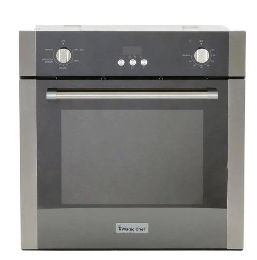 Photo 1 of 24 in. 2.2 cu. ft. Single Electric Wall Oven with Convection in Stainless Steel
