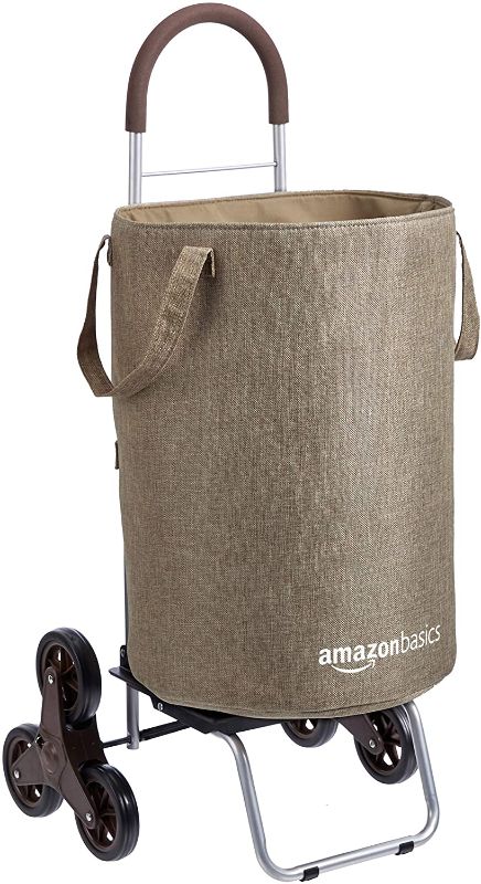 Photo 1 of 
Amazon Basics Stair Climber Rolling Laundry Hamper Converts into Dolly, 38 inch Handle Height, Brown
Size:38 Inch
Color:Brown