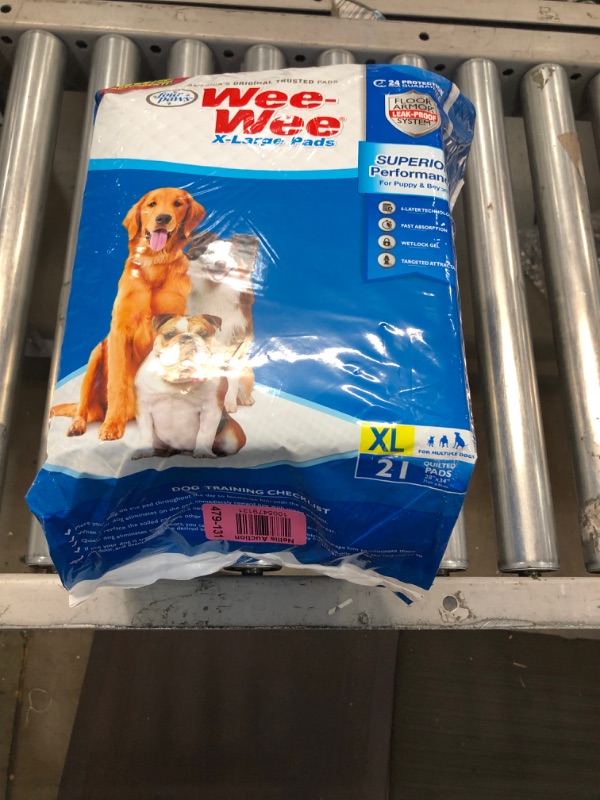 Photo 2 of 
Four Paws Wee-Wee Pee Pads for Dogs and Puppies l Gigantic, XL, Standard & Little Absorbent Pee Pads for Training Puppies, Leak-Proof 6-Layer Technology...
Size:21 Count
Style:XL